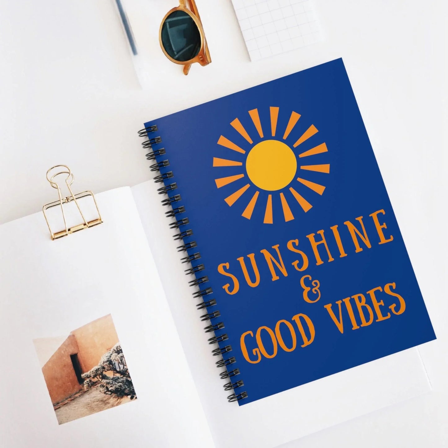 Sunshine & Good Vibes Spiral Notebook - Dark Blue - See Love Creations